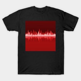 Red Audio Wave Mountains T-Shirt